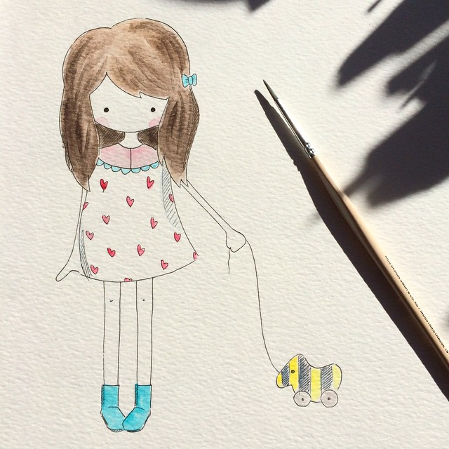 Illustration Aquarell Characterdesign Mädchen